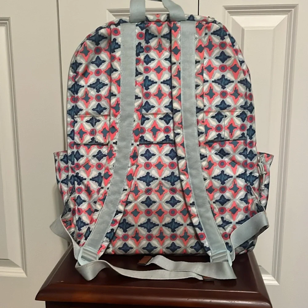 Vera Bradley Lighten Up Study Hall Water Geo Backpack Bag School Weekend Travel